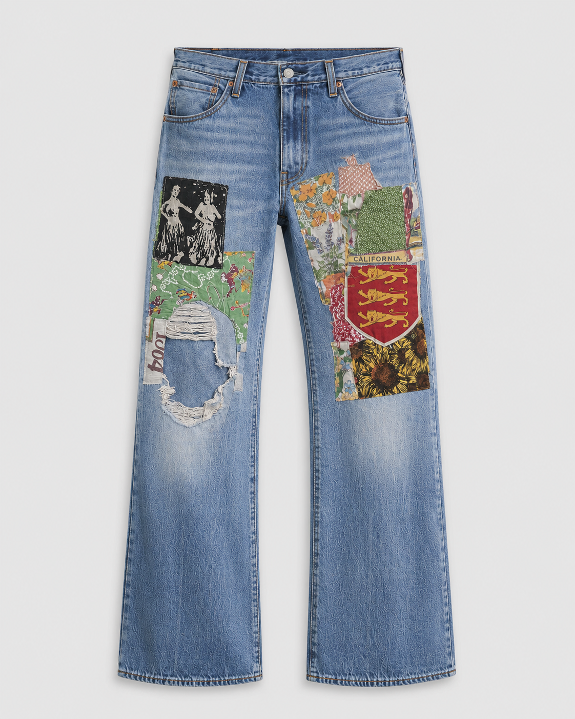 PATCHWORK REPAIR SELVEDGE JEAN front view
